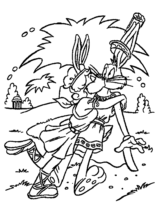 coloriage bugs bunny baiser fougueux